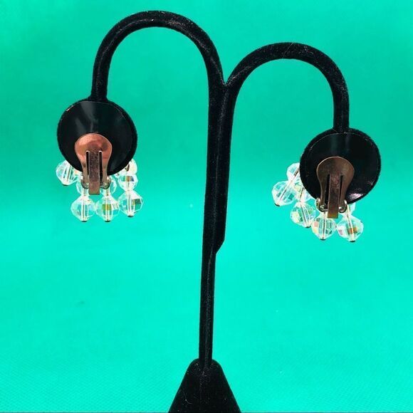 Vintage A/B crystal cluster earrings - Picture 4 of 5